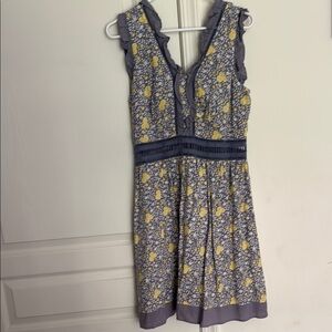 Disney Blue and Gold Sleeveless V-Neck Sundress